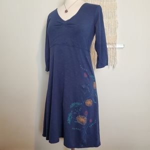 Horny Toad Rosalinda Navy Floral Dress M